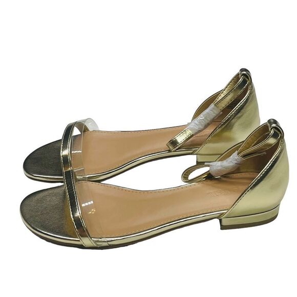 NIB JustFab Gold Gabbi Minimalist Sandals - Size 6.5 - Picture 10 of 16